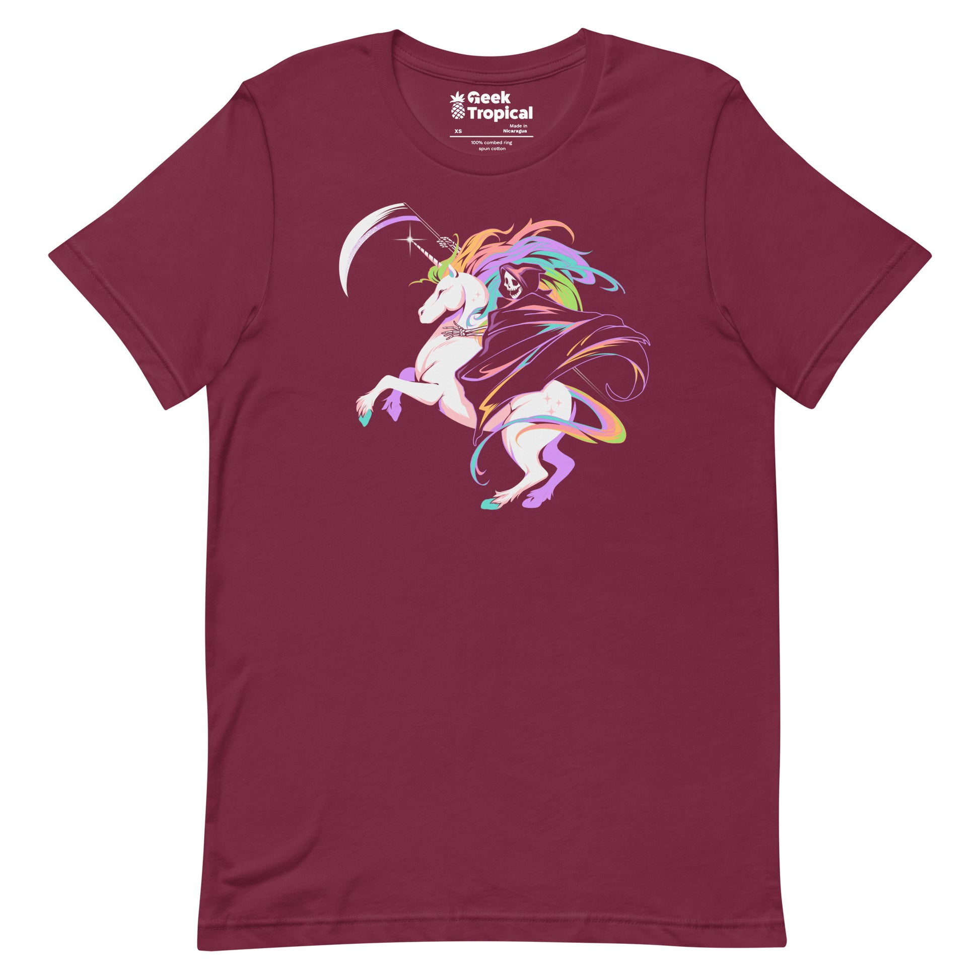 Death Unicorn T-Shirt Geek Nerd Advertise to Meta Design by Tobe Fonseca Fantasy Prints