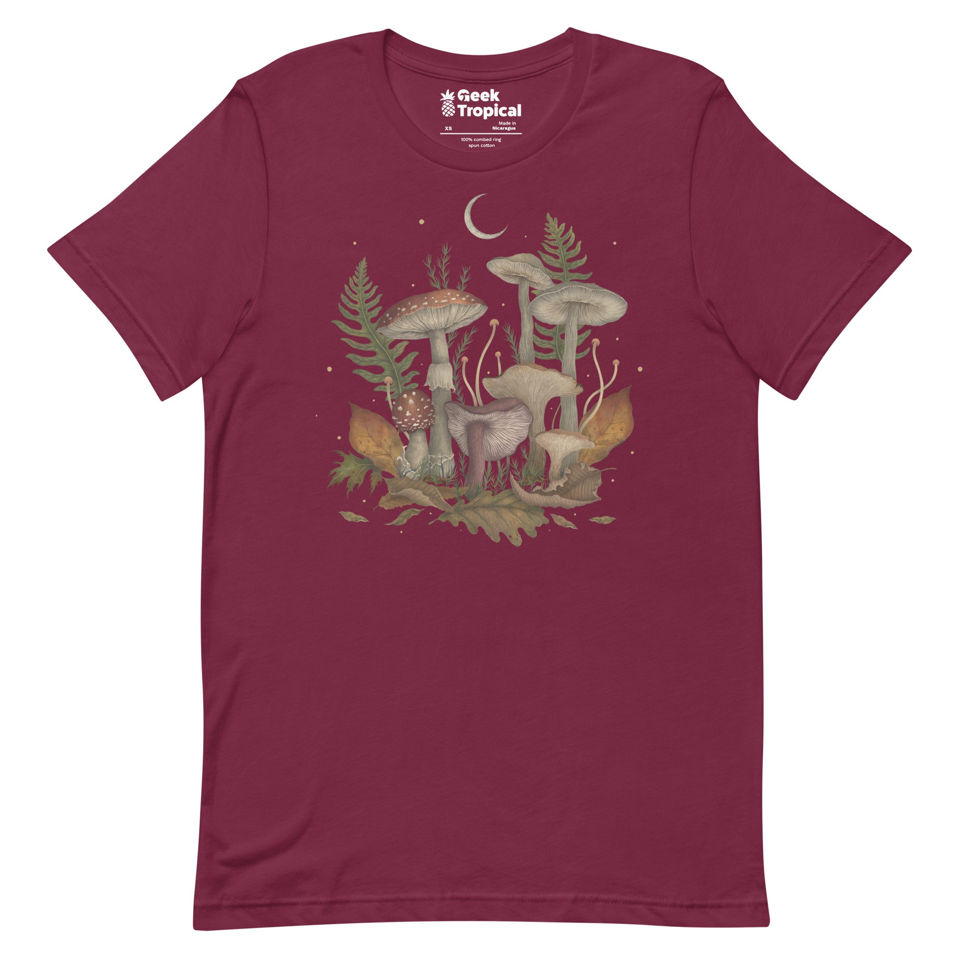 Autumn Mushrooms T-Shirt Geek Nerd Advertise to Meta Botany Print Design by Episodic Drawing