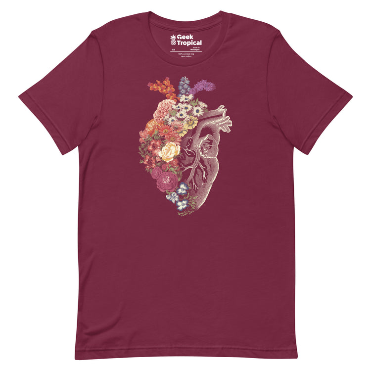 Flower Heart Spring Halftones T-Shirt Geek Nerd Advertise to Meta Botany Print Design by Tobe Fonseca