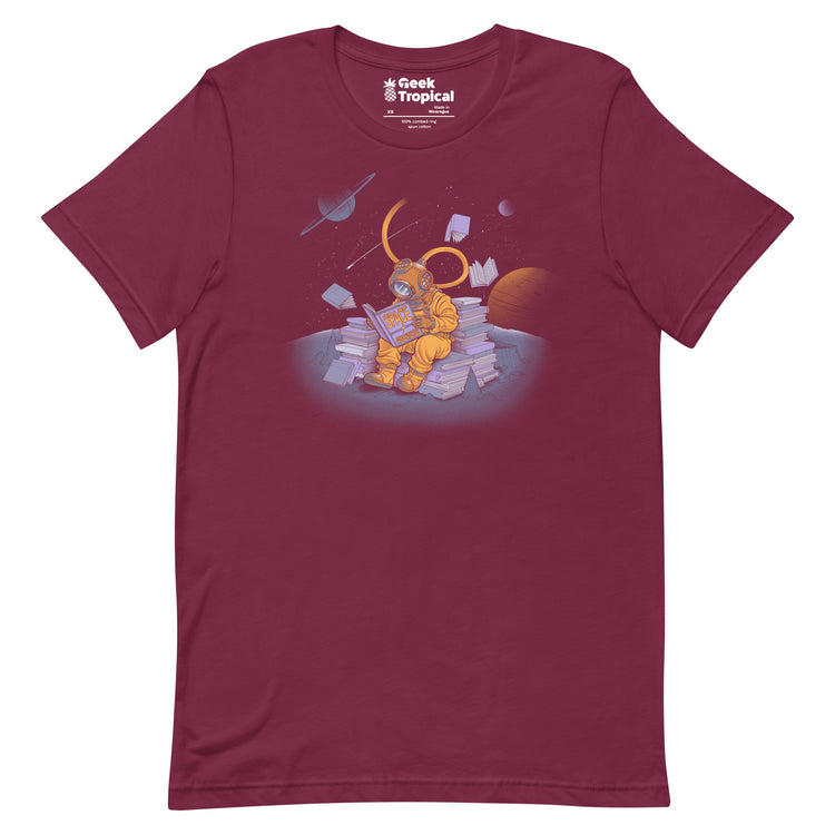 A Reader Lives A Thousand Lives - Diving Dress Space Adventures T-Shirt Geek Nerd Advertise to Meta Book Prints Design by Tobe Fonseca