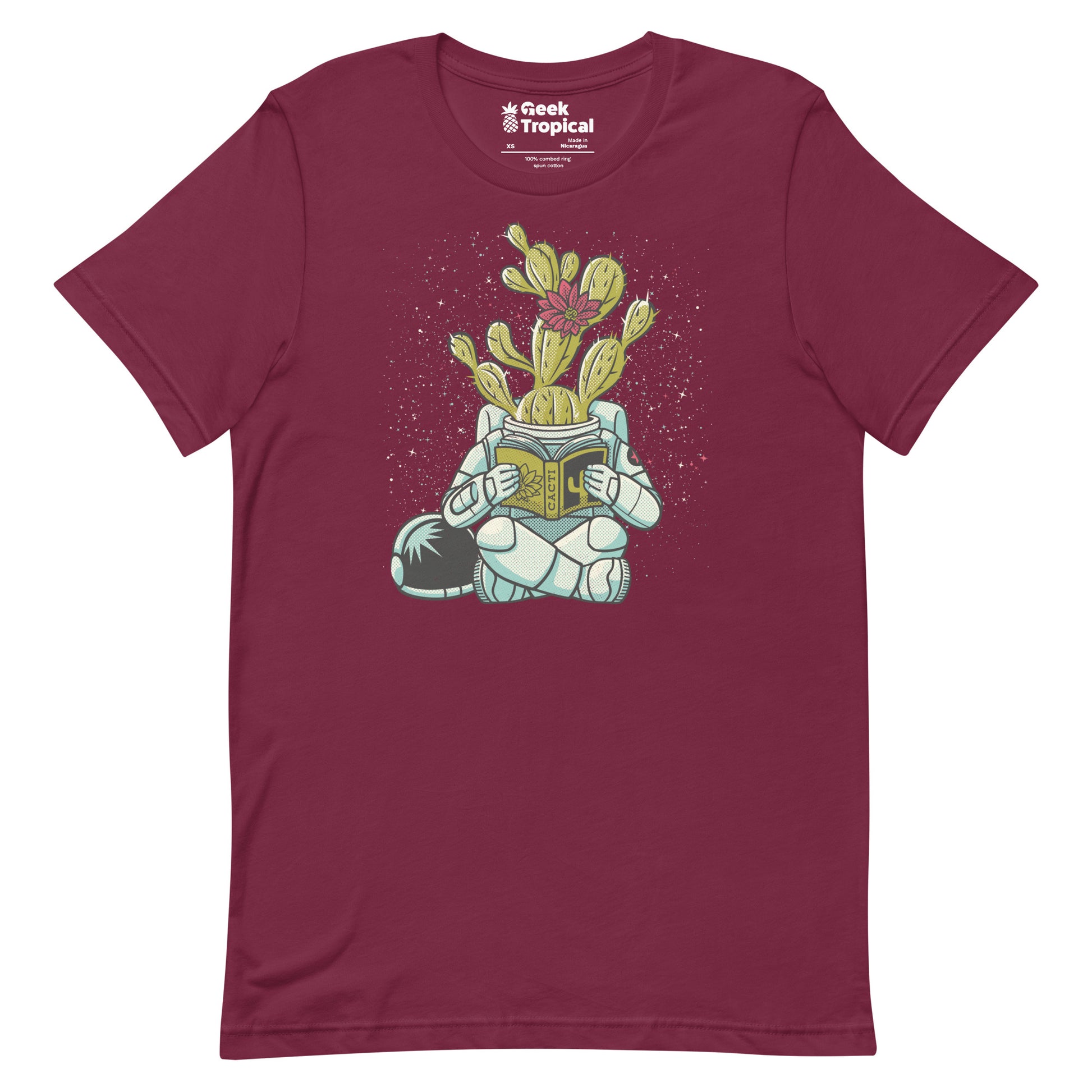 Astronaut Cactus Succulent T-Shirt Geek Nerd Advertise to Meta Botany Print Design by Tobe Fonseca