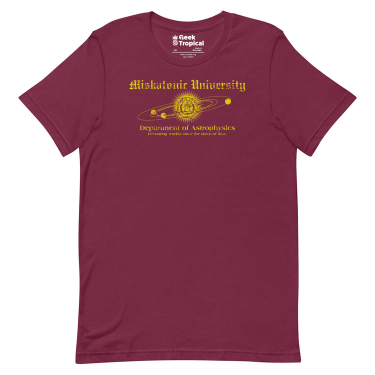 Miskatonic University Astrophysics T-Shirt Geek Nerd Advertise to Meta Book Prints Fantasy Prints