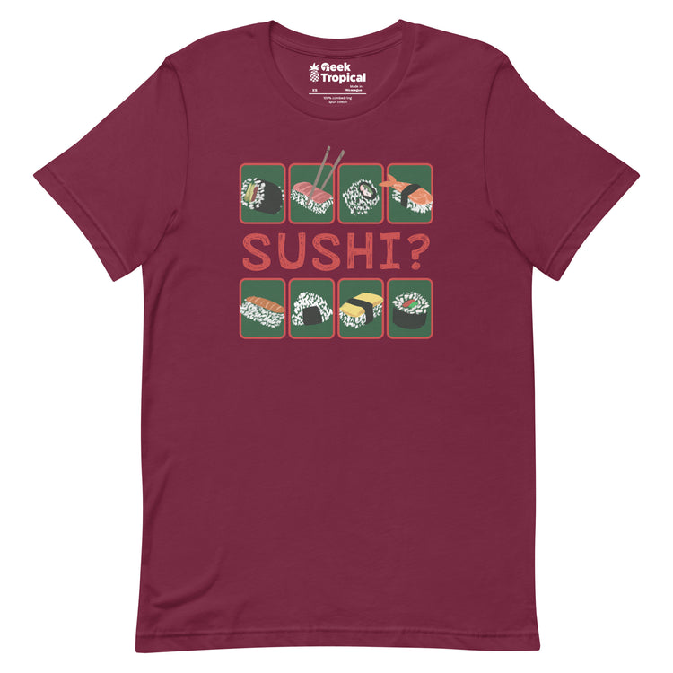 Sushi T-Shirt Geek Nerd Advertise to Meta Design by Claire Murphy Elle