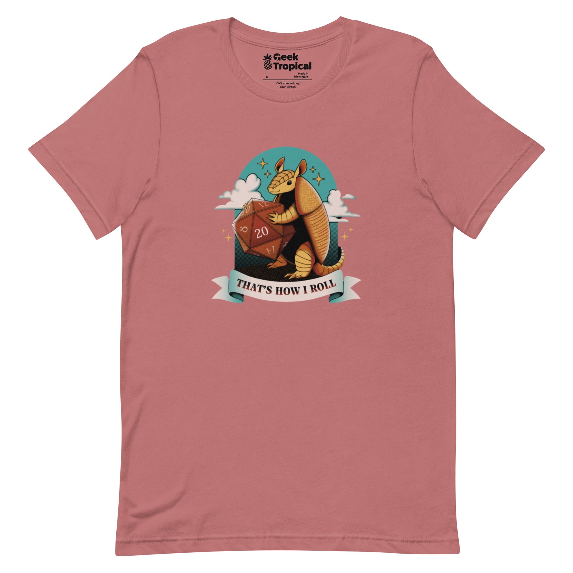 Armadillo Roll DND Dice T-Shirt Geek Nerd Animal Patterns board game print Design by Tobe Fonseca