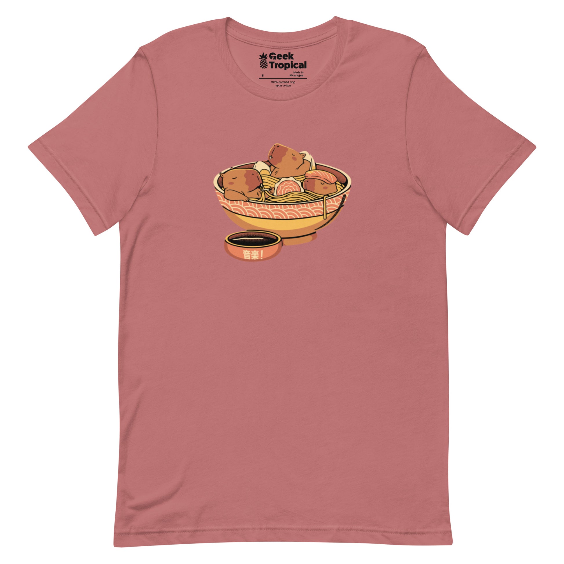 Capybara Cute Ramen T-Shirt Geek Nerd Animal Patterns Design by Tobe Fonseca FLOW DESC WRITING