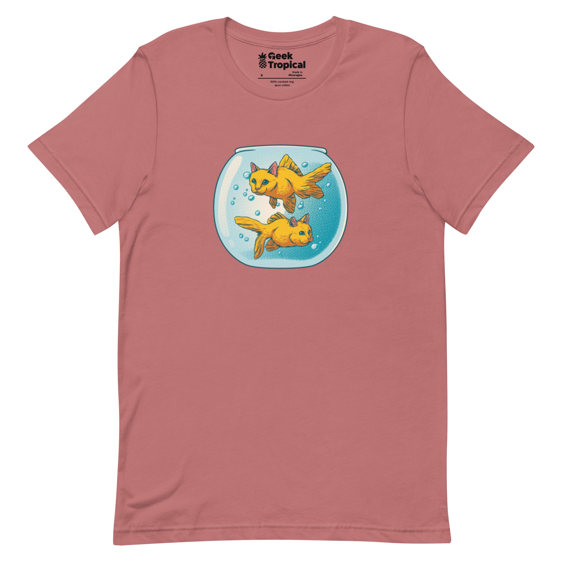 Cat Fish Bowl Funny T-Shirt Geek Nerd Animal Patterns Design by Tobe Fonseca FLOW DESC WRITING
