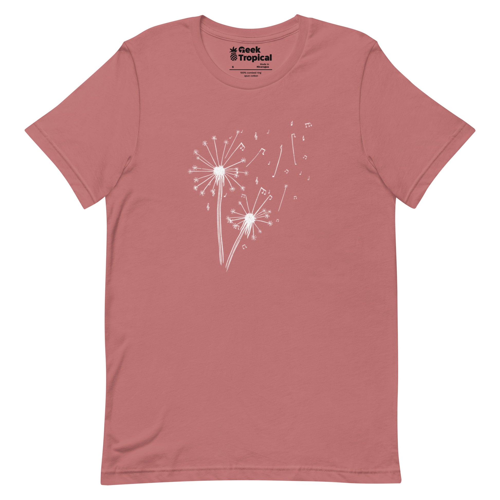 Dandelion Musical Notes T-Shirt Geek Nerd Botany Print Design by Tobe Fonseca FLOW DESC WRITING