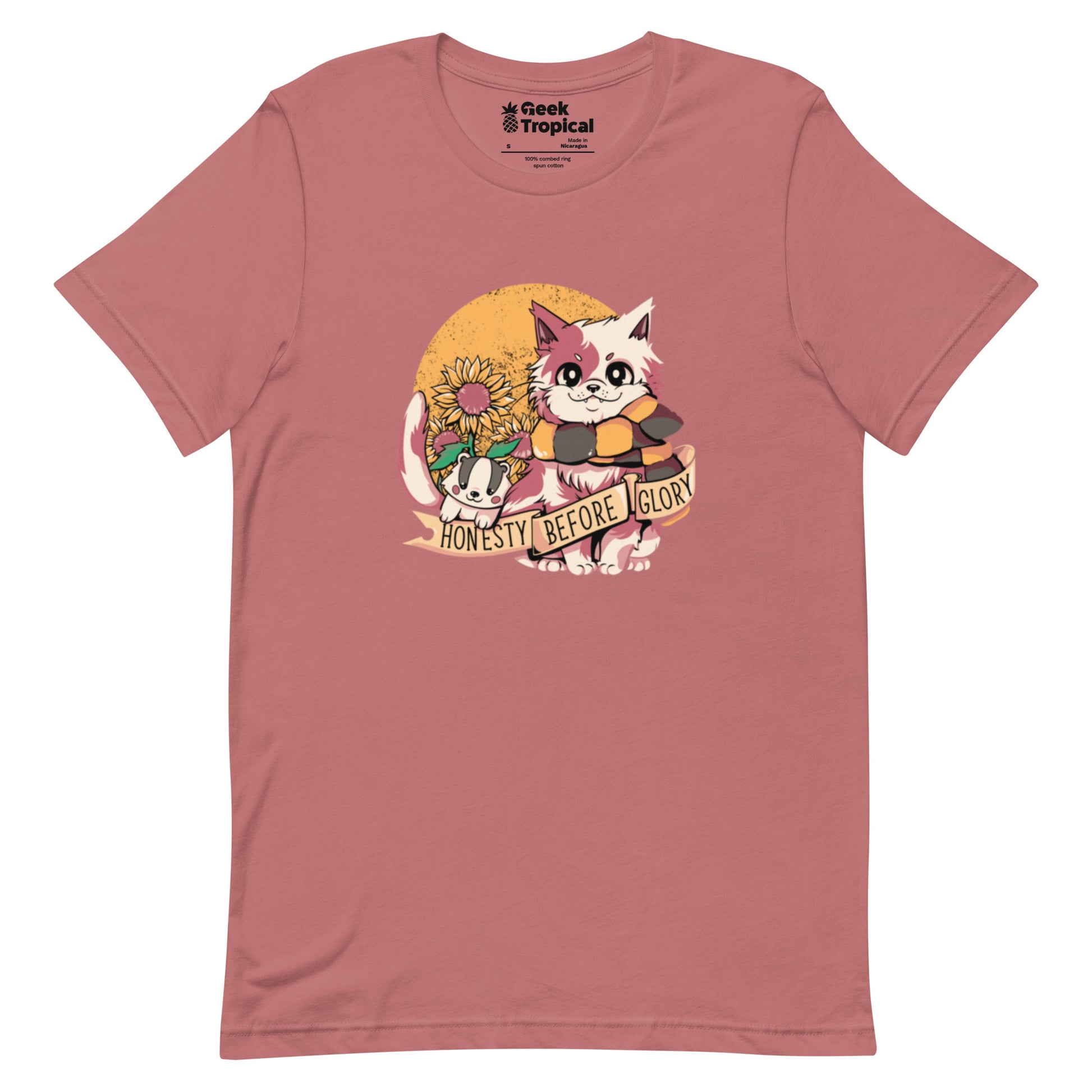 Honesty Before Glory Cat T-Shirt Geek Nerd