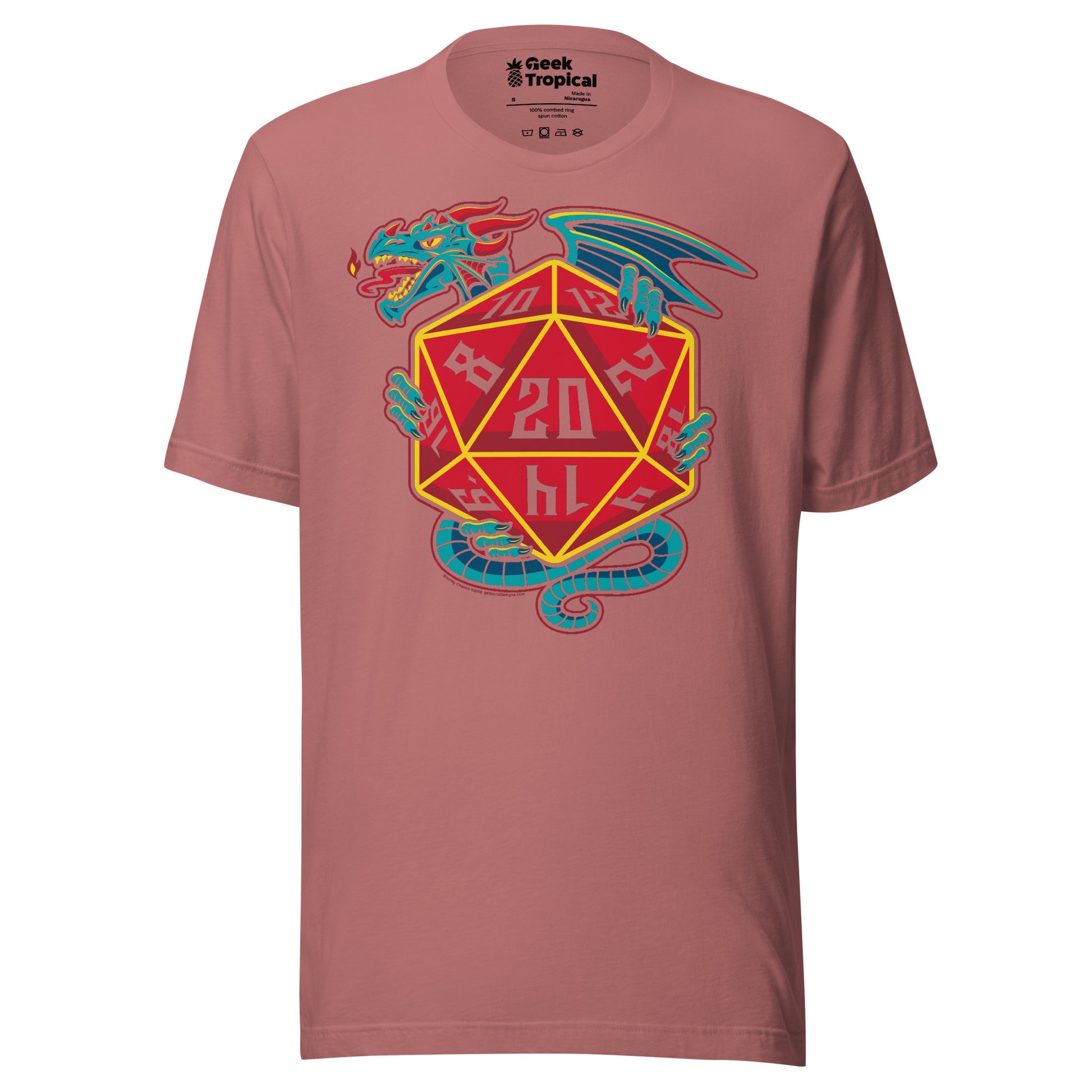 D20 Dice Dragon T-Shirt Geek Nerd Advertise to Meta board game print dnd & rpg print