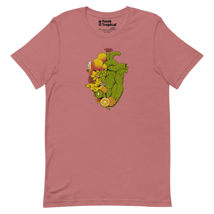 Tropical Heart T-Shirt Geek Nerd Advertise to Meta Botany Print Design by Tobe Fonseca