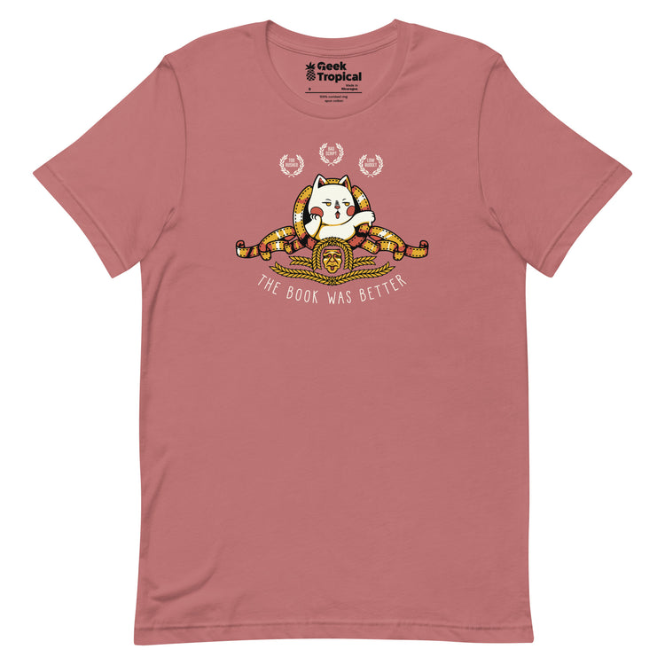 The Book Was Better Cat T-Shirt Geek Nerd Advertise to Meta Animal Patterns Book Prints