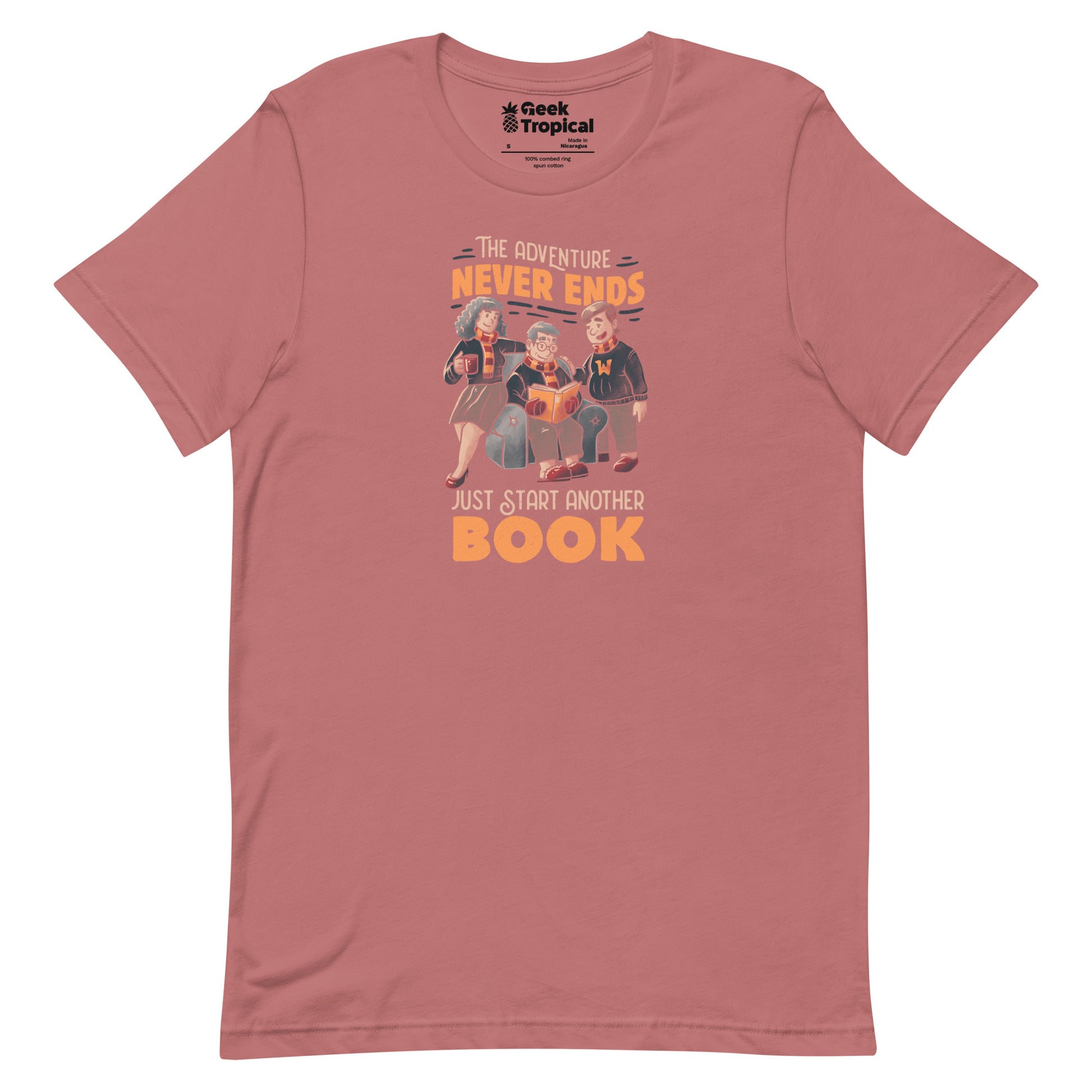 The Adventure Never Ends Just Start Another Book T-Shirt Geek Nerd Advertise to Meta Book Prints Design by Tobe Fonseca