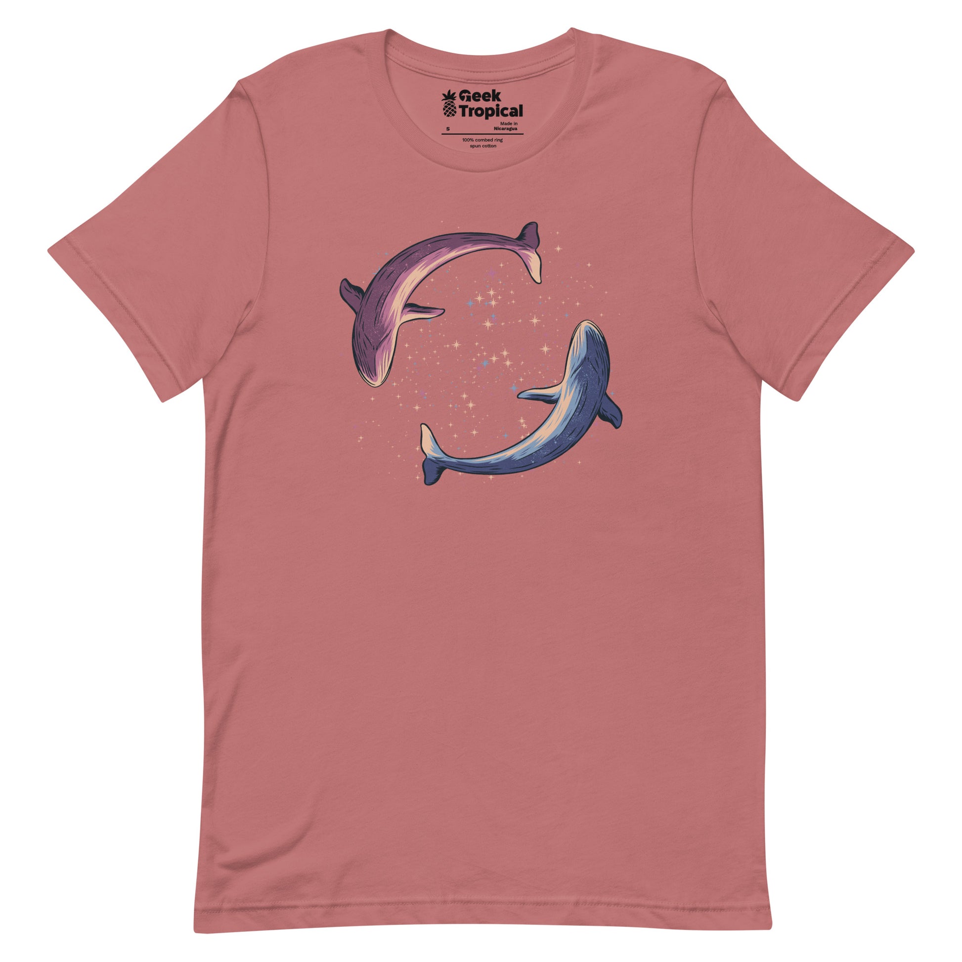 Stars of Sea Whale Astronaut T-Shirt Geek Nerd Advertise to Meta Animal Patterns Design by Tobe Fonseca
