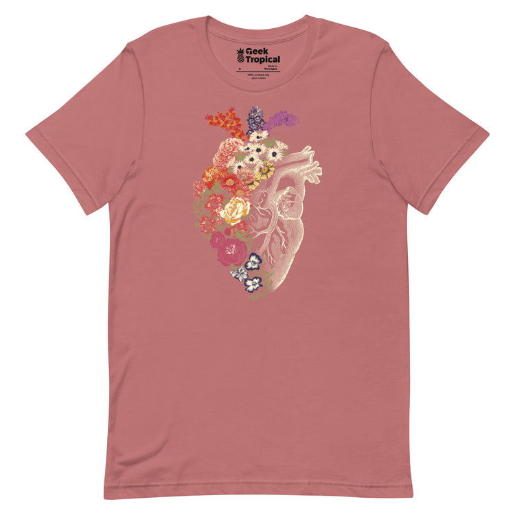 Flower Heart Spring Halftones T-Shirt Geek Nerd Advertise to Meta Botany Print Design by Tobe Fonseca