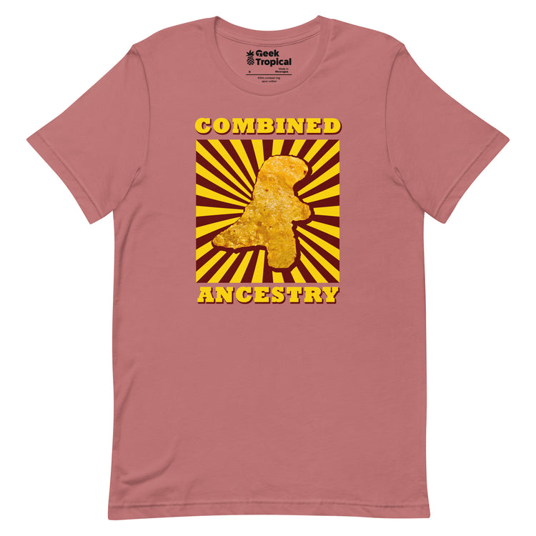 Combined Ancestry Dinosaur Nuggets T-Shirt Geek Nerd Advertise to Meta Animal Patterns Design by Random Galaxy