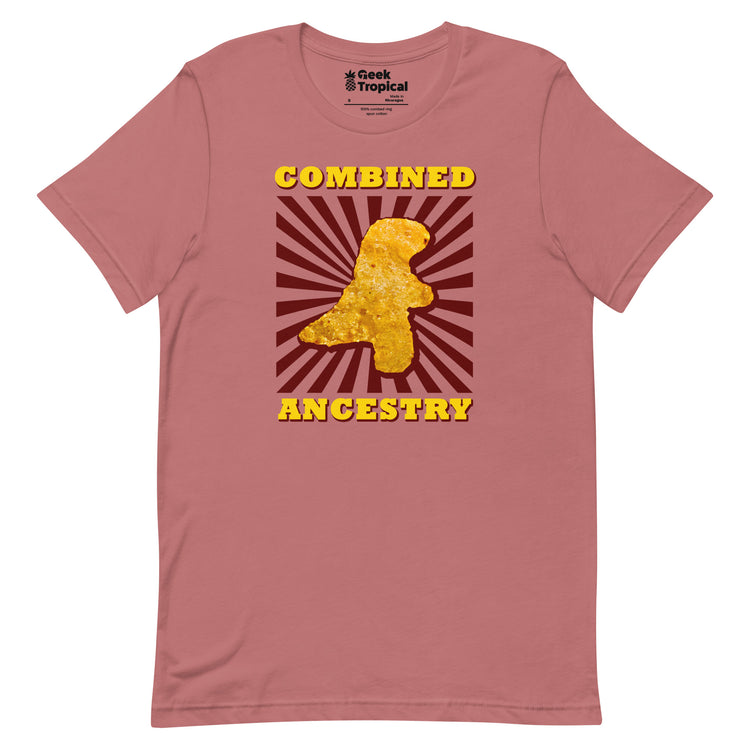 Combined Ancestry Dinosaur Chicken Nugget T-Shirt Geek Nerd Advertise to Meta Animal Patterns Design by Random Galaxy