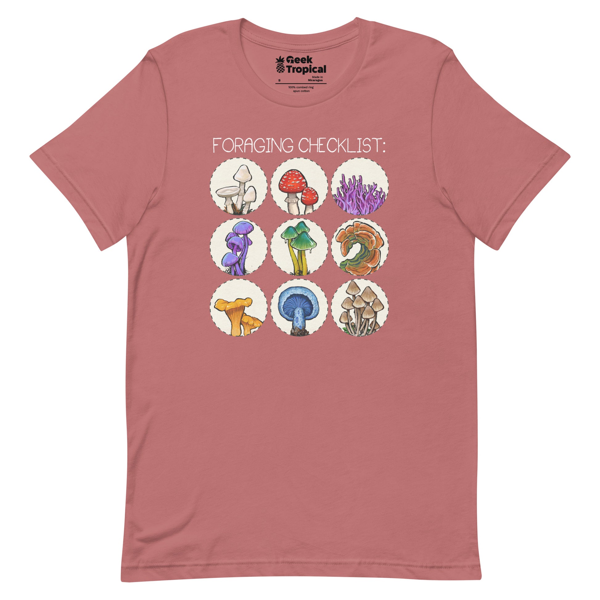 Foraging Checklist Mushrooms T-Shirt 13