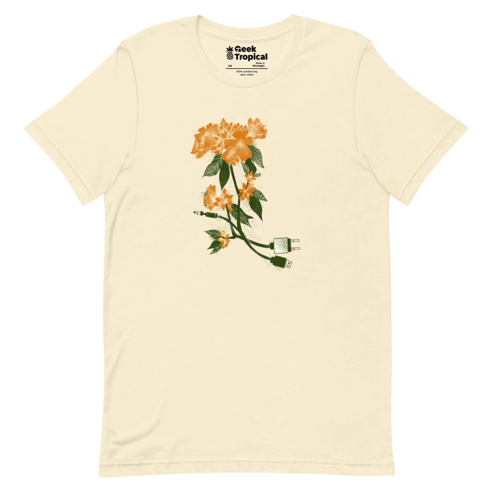 Digital Flower T-Shirt Geek Nerd Botany Print Design by Tobe Fonseca FLOW DESC WRITING