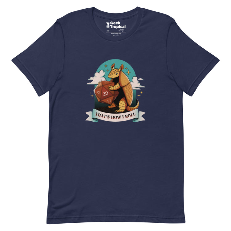 Armadillo Roll DND Dice T-Shirt Geek Nerd Animal Patterns board game print Design by Tobe Fonseca