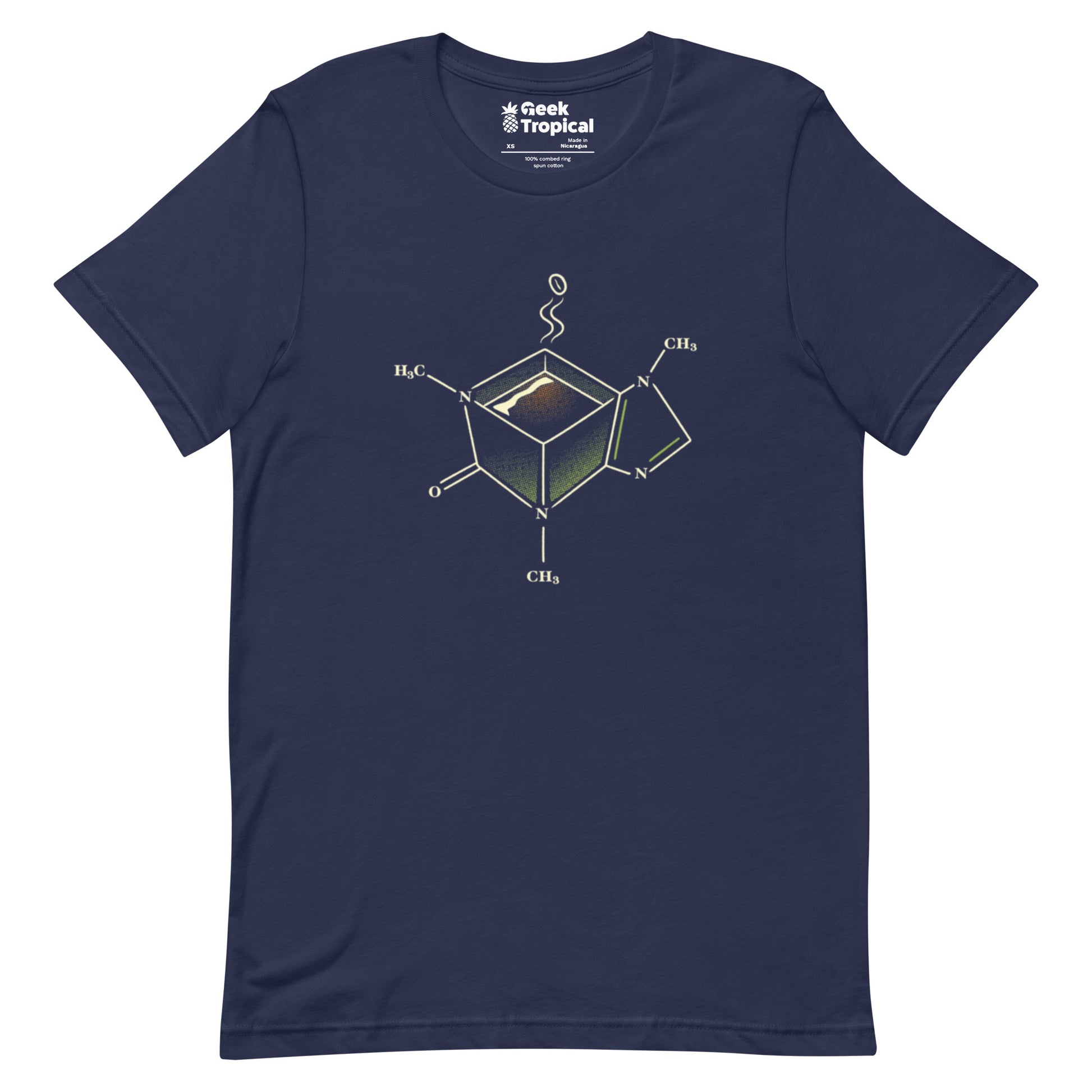 Caffeine Molecule Coffe Mug T-Shirt Geek Nerd Design by Tobe Fonseca FLOW DESC WRITING science print
