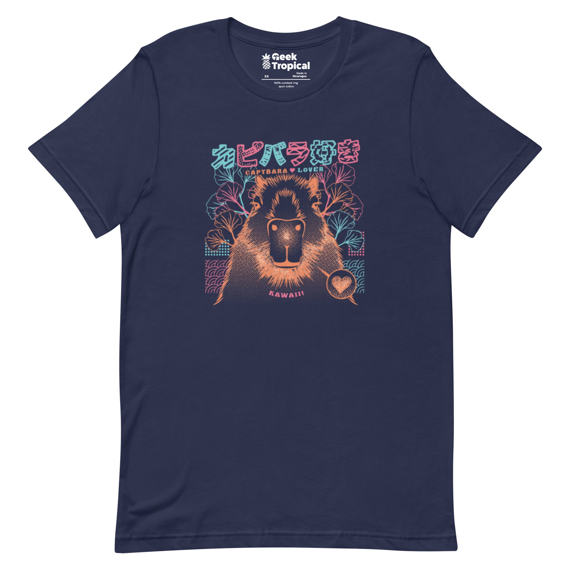 Capybara Neon Ramen T-Shirt Geek Nerd Animal Patterns Anime Design by Tobe Fonseca