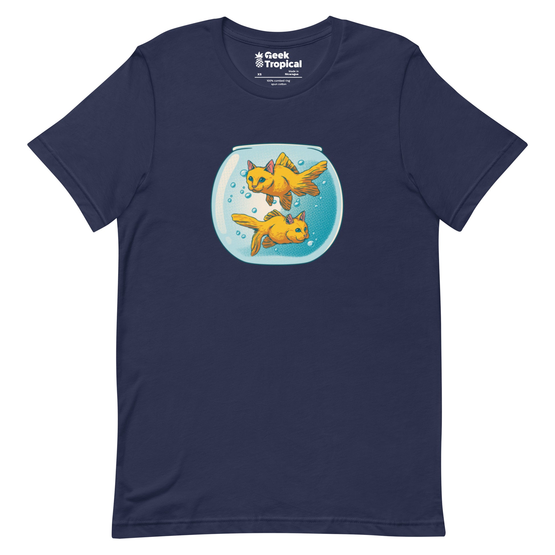 Cat Fish Bowl Funny T-Shirt Geek Nerd Animal Patterns Design by Tobe Fonseca FLOW DESC WRITING