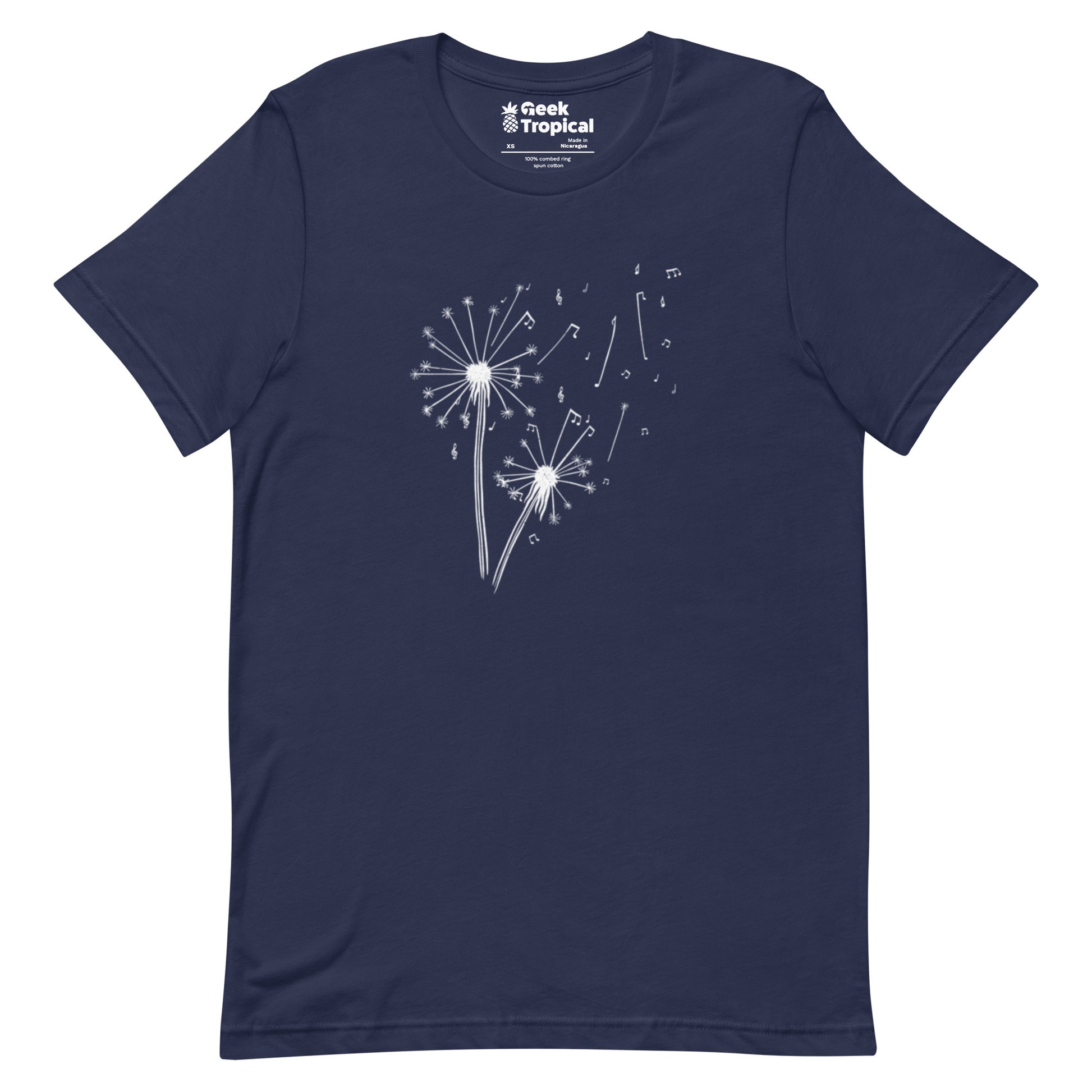 Dandelion Musical Notes T-Shirt Geek Nerd Botany Print Design by Tobe Fonseca FLOW DESC WRITING