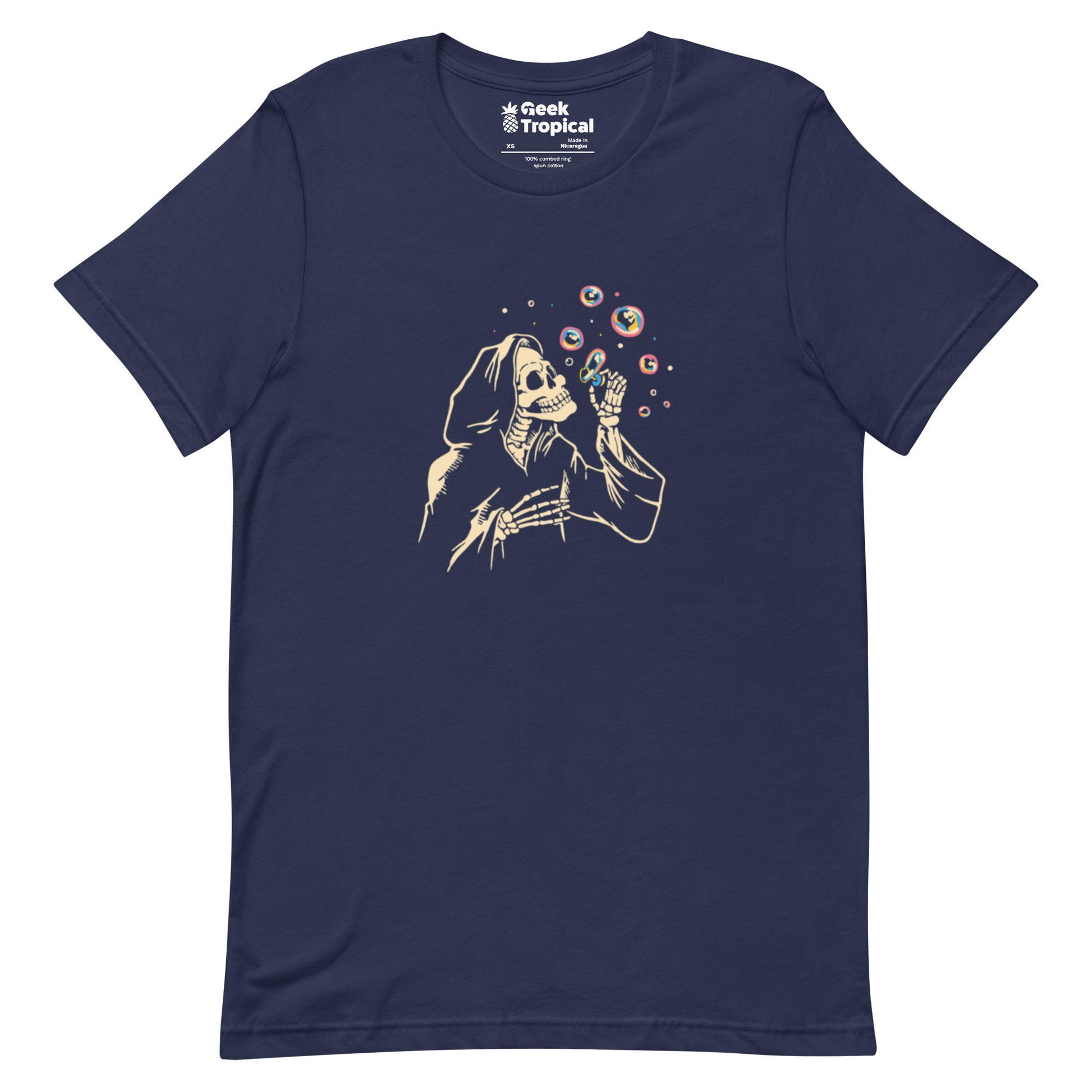 Death Blowing Bubbles T-Shirt Geek Nerd Design by Tobe Fonseca Fantasy Prints FLOW DESC WRITING