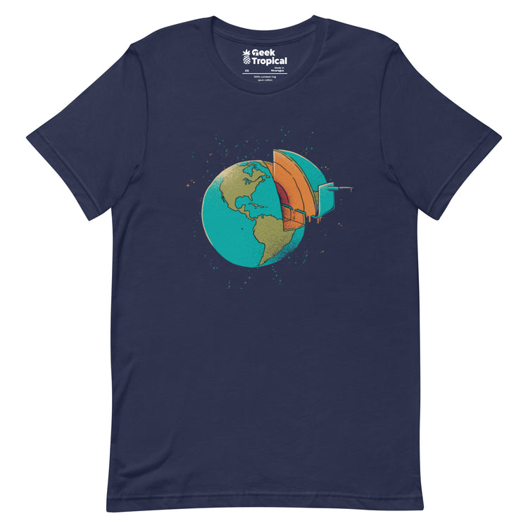 Earth Crust Cake T-Shirt Geek Nerd Design by Tobe Fonseca FLOW DESC WRITING Funny Prints
