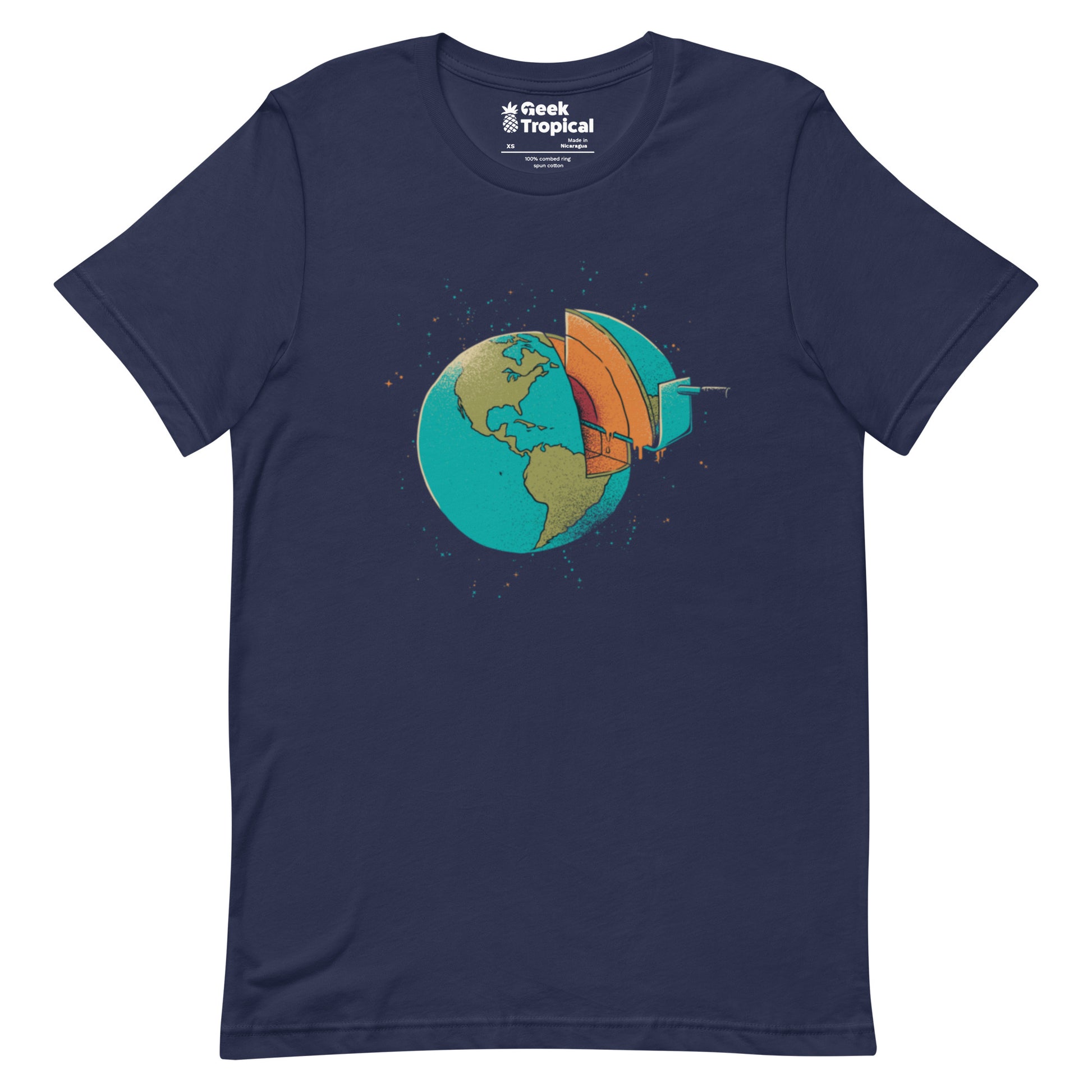 Earth Crust Cake T-Shirt Geek Nerd Design by Tobe Fonseca FLOW DESC WRITING Funny Prints