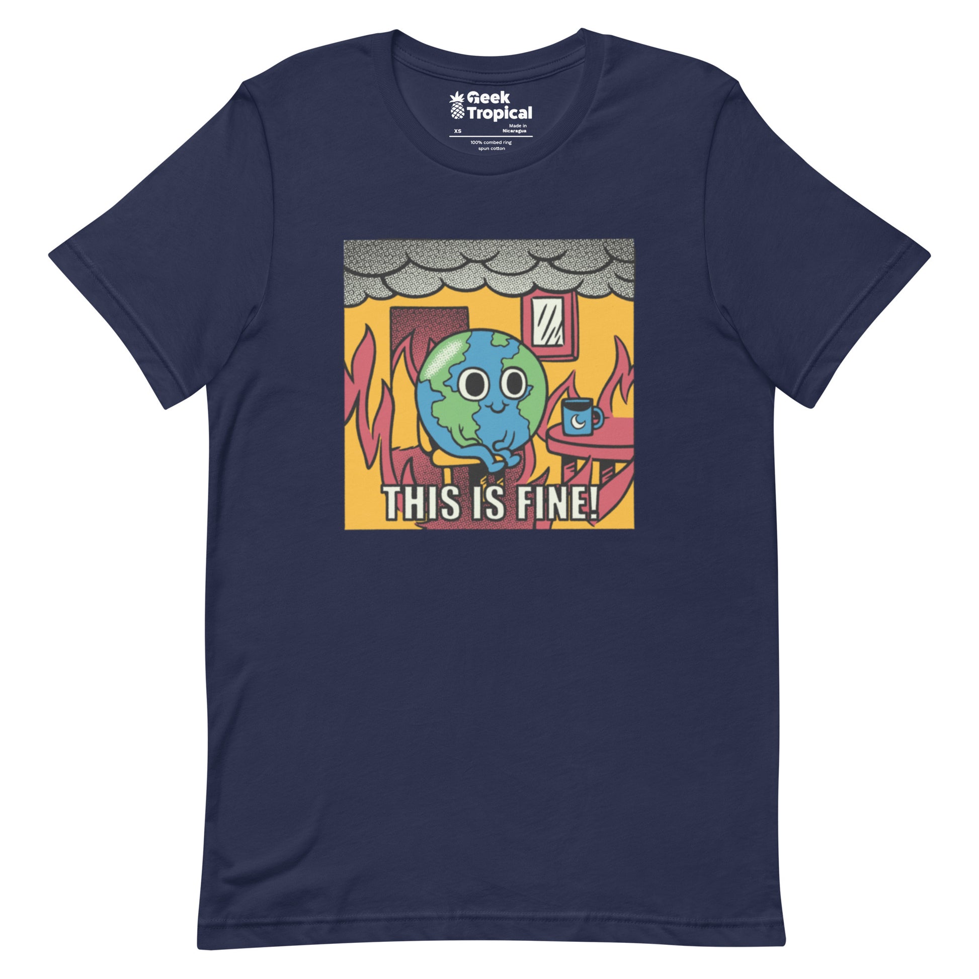 Earth Fire T-Shirt Geek Nerd Design by Tobe Fonseca Fantasy Prints FLOW DESC WRITING