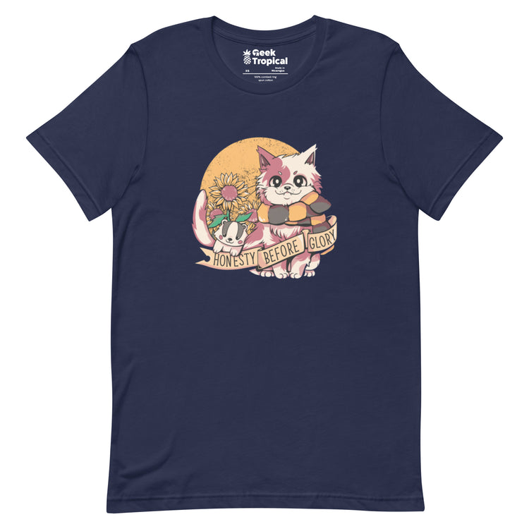 Honesty Before Glory Cat T-Shirt Geek Nerd