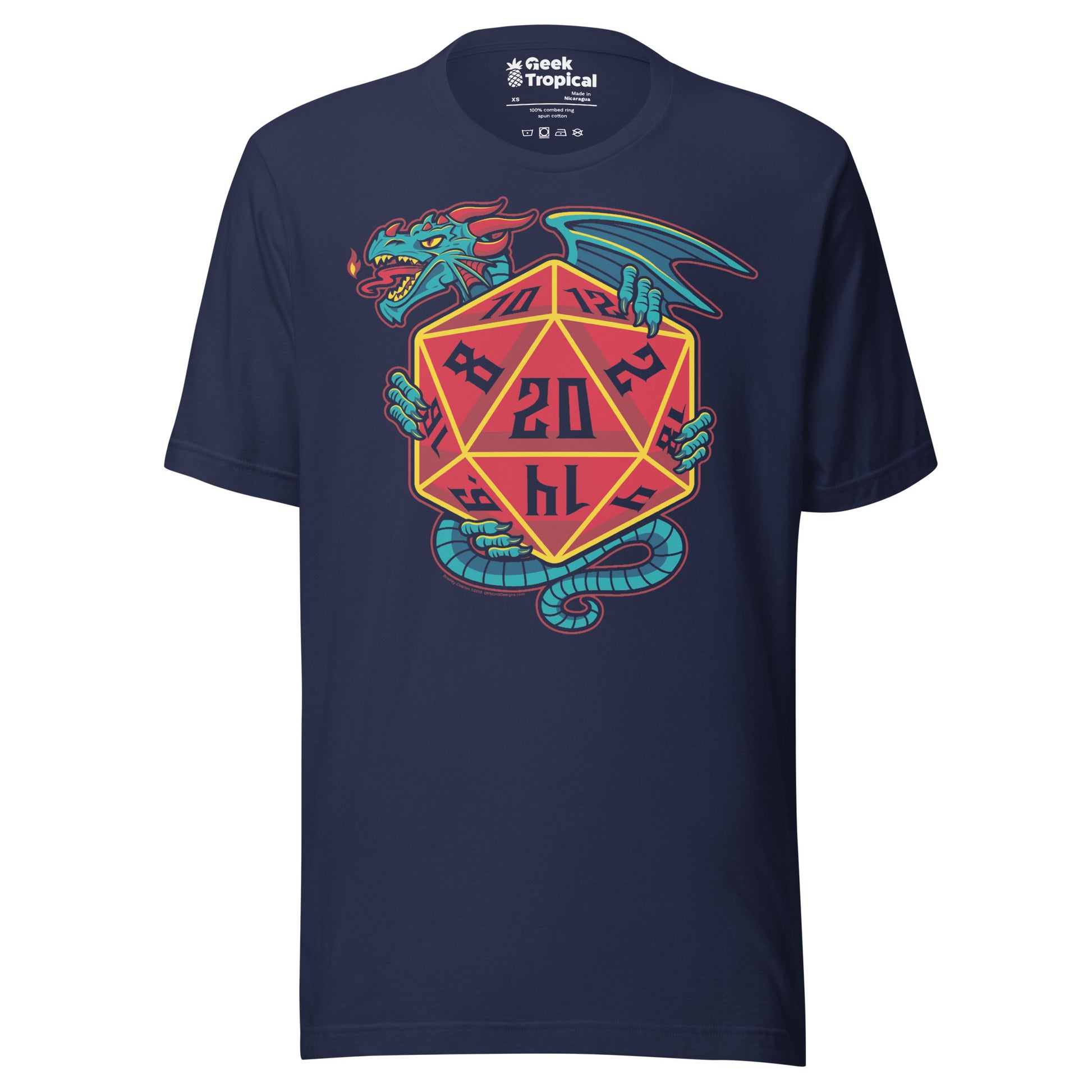 D20 Dice Dragon T-Shirt Geek Nerd Advertise to Meta board game print dnd & rpg print