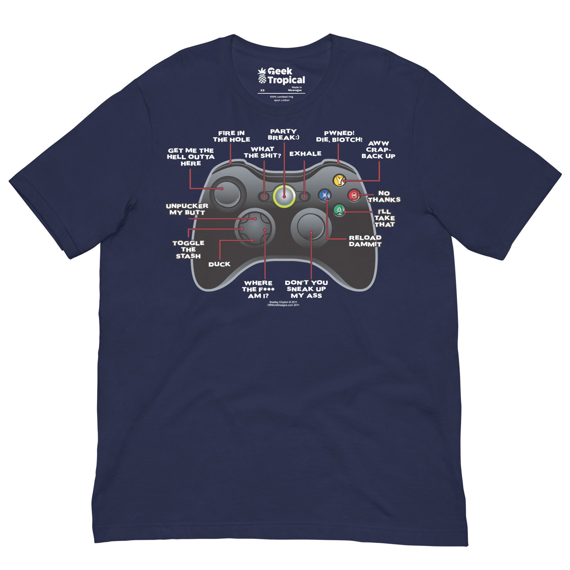 Game Controller t-shirt Geek Nerd Advertise to Meta FLOW DESC WRITING Off World Designs