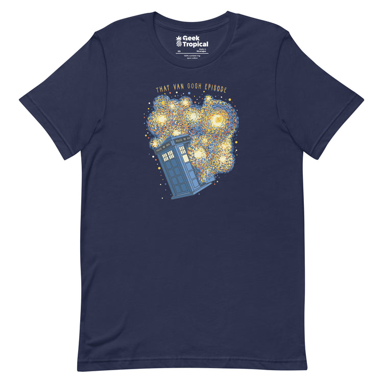 Travel Time Van Gogh Episode T-Shirt Geek Nerd Advertise to Meta Design by Tobe Fonseca FLOW DESC WRITING