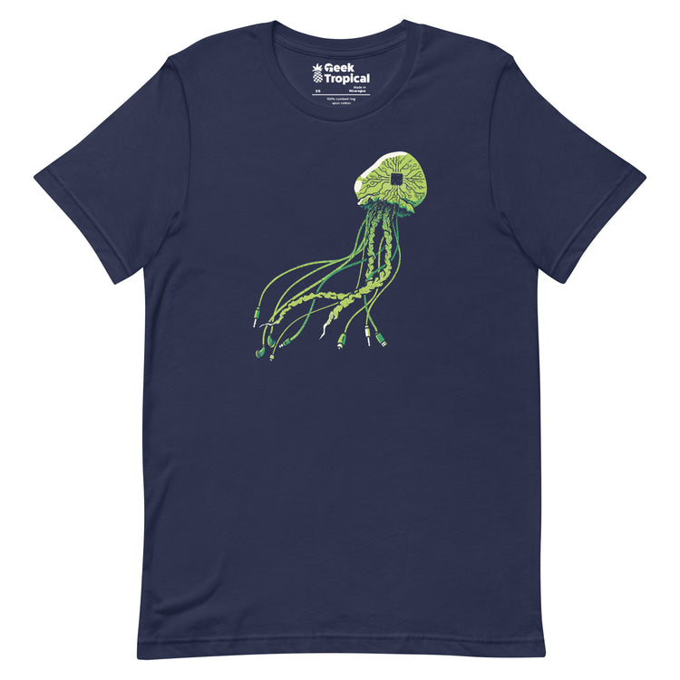 Technology Cyberpunk Jellyfish Science Computer T-Shirt Geek Nerd Advertise to Meta computer print Design by Tobe Fonseca