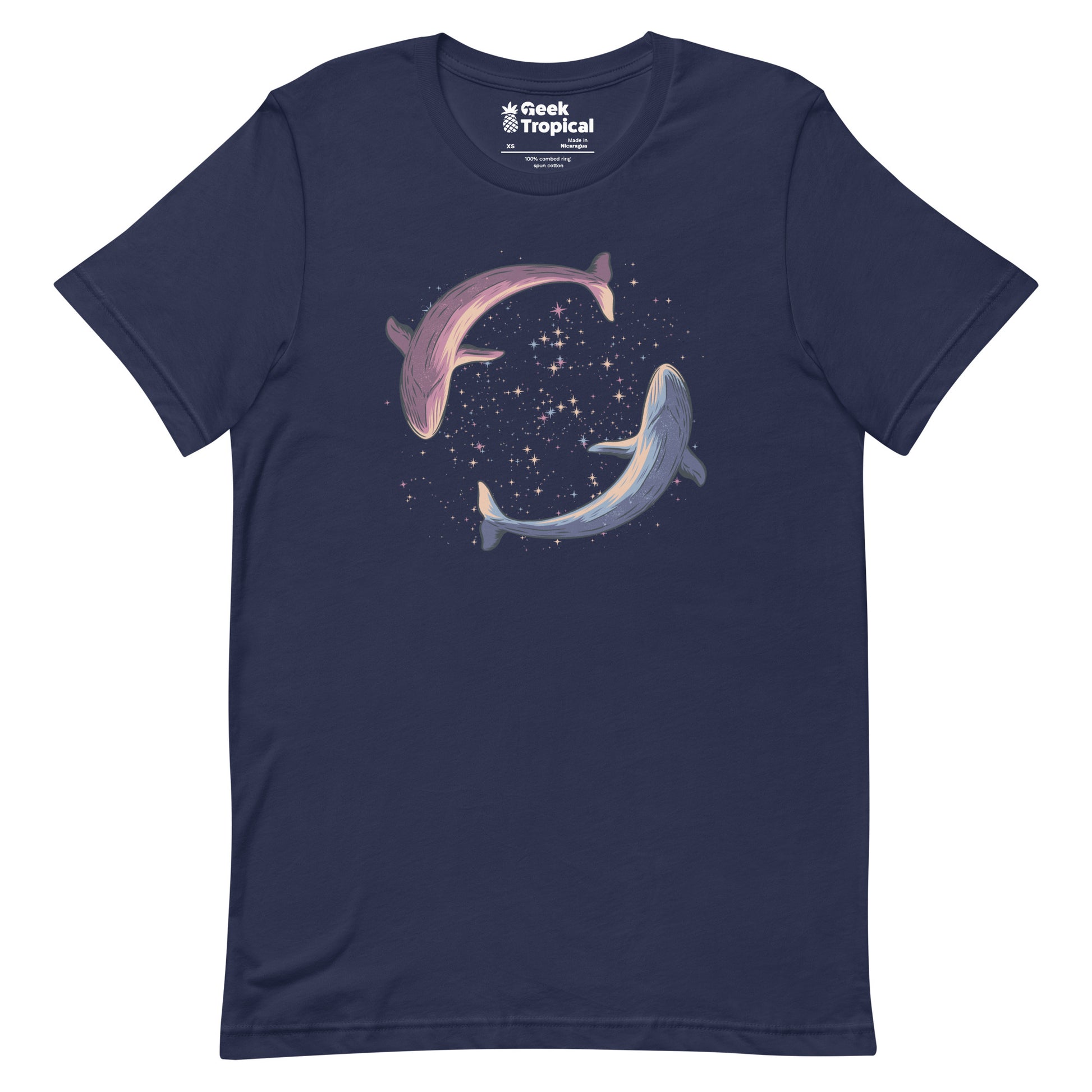 Stars of Sea Whale Astronaut T-Shirt Geek Nerd Advertise to Meta Animal Patterns Design by Tobe Fonseca