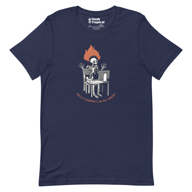 Skeleton Computer Burnout T-Shirt Geek Nerd Advertise to Meta computer print Design by Tobe Fonseca
