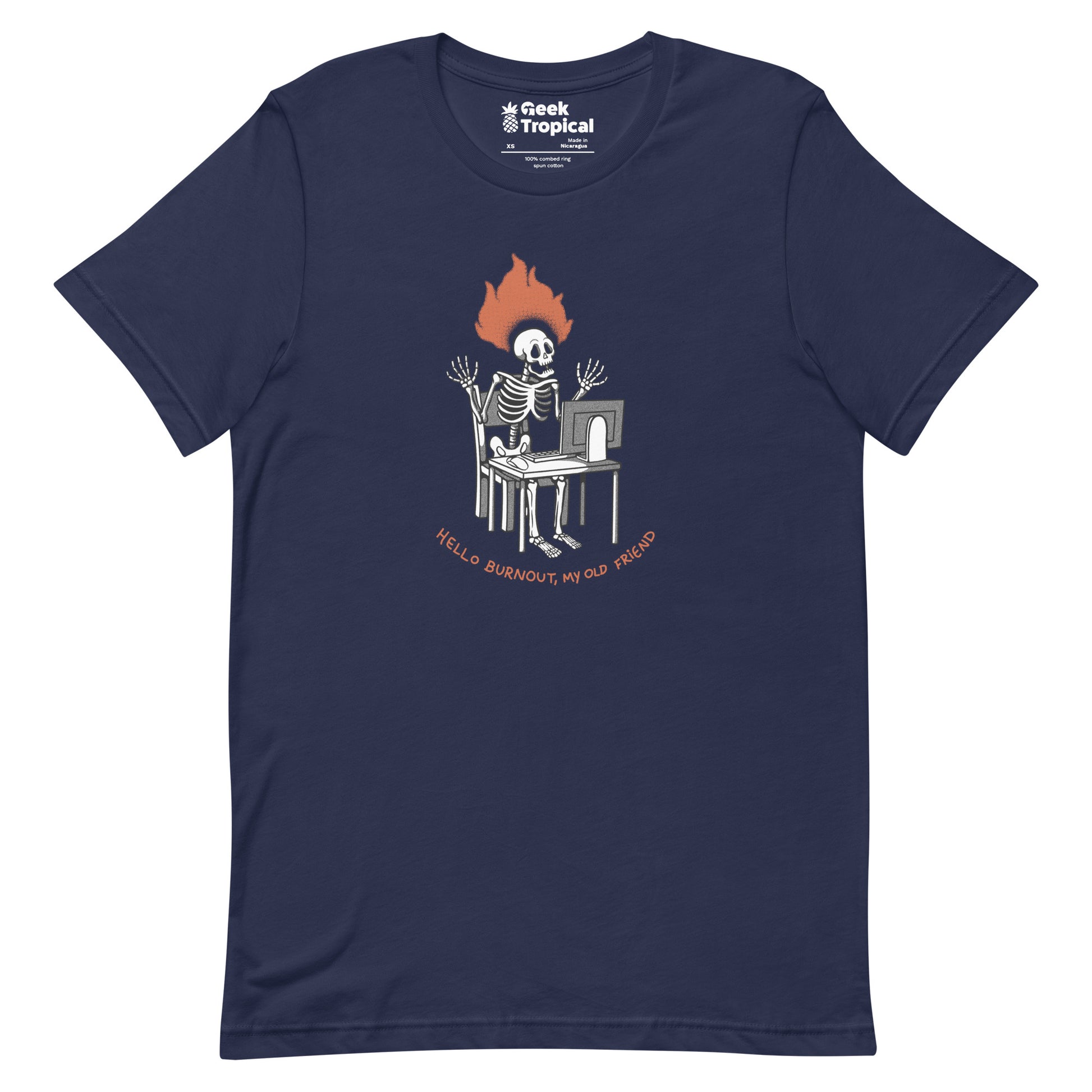 Skeleton Computer Burnout T-Shirt 8