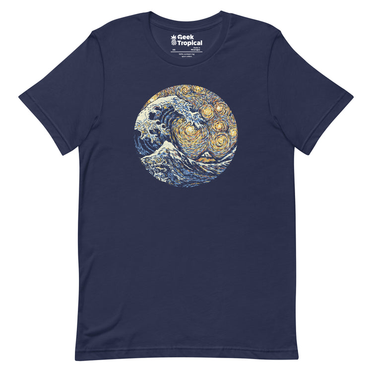 Kanagawa Wave The Starry Night T-Shirt Geek Nerd Advertise to Meta Design by Tobe Fonseca FLOW DESC WRITING