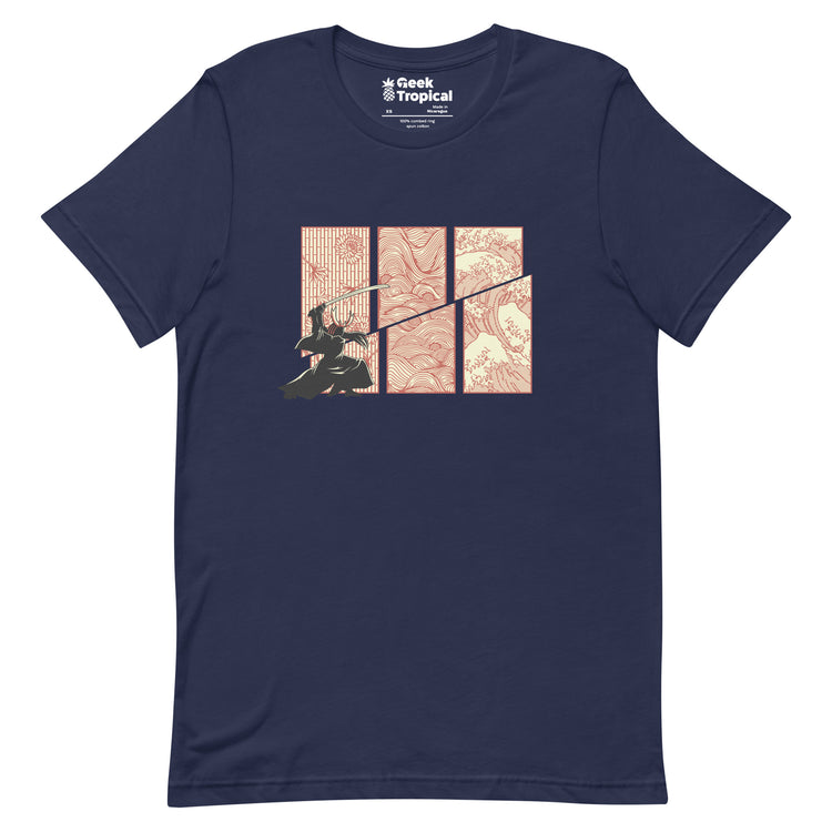 Japanese Samurai Kanagawa Wave T-Shirt Geek Nerd Advertise to Meta Anime Design by Tobe Fonseca