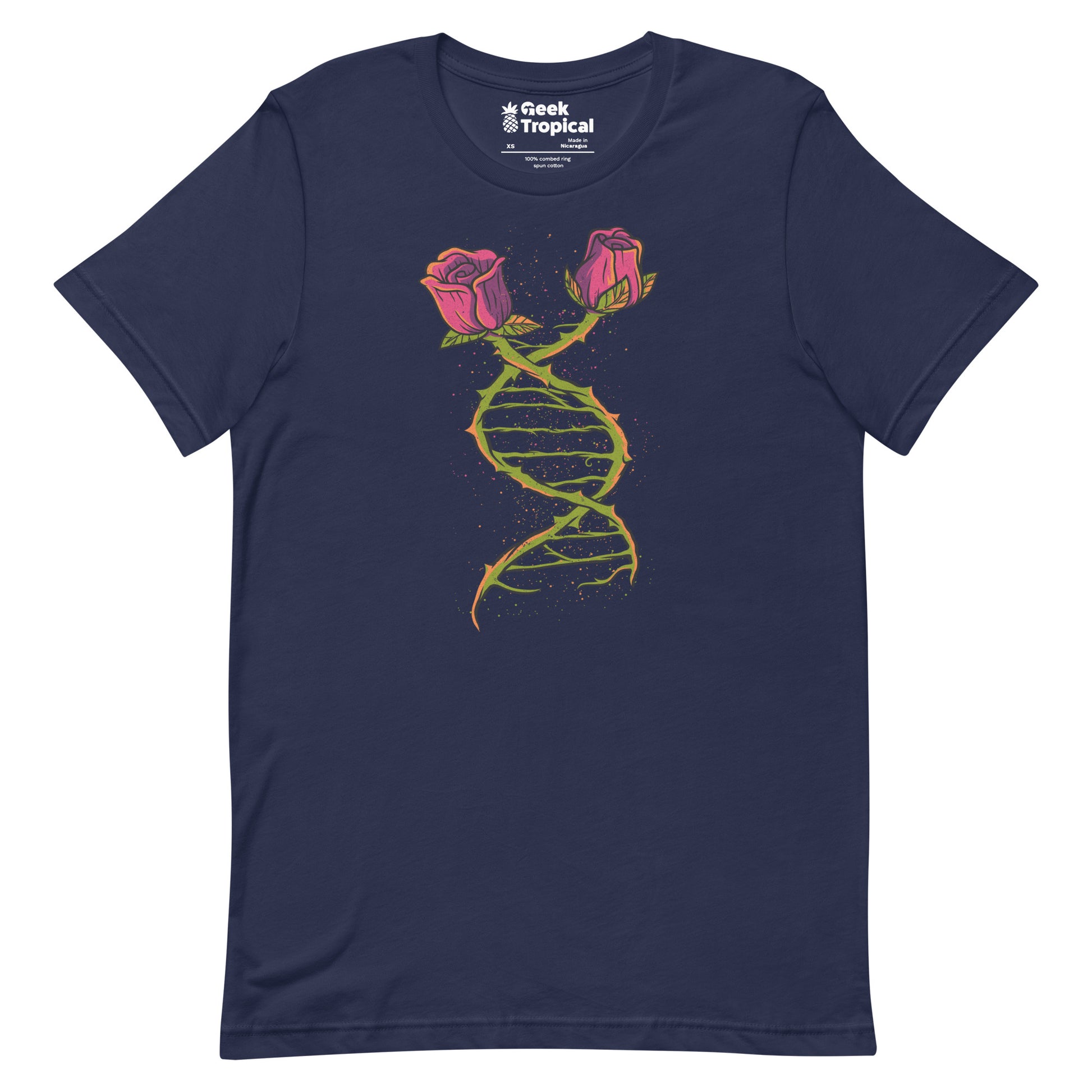 Flower DNA T-Shirt Geek Nerd Advertise to Meta Botany Print Design by Tobe Fonseca