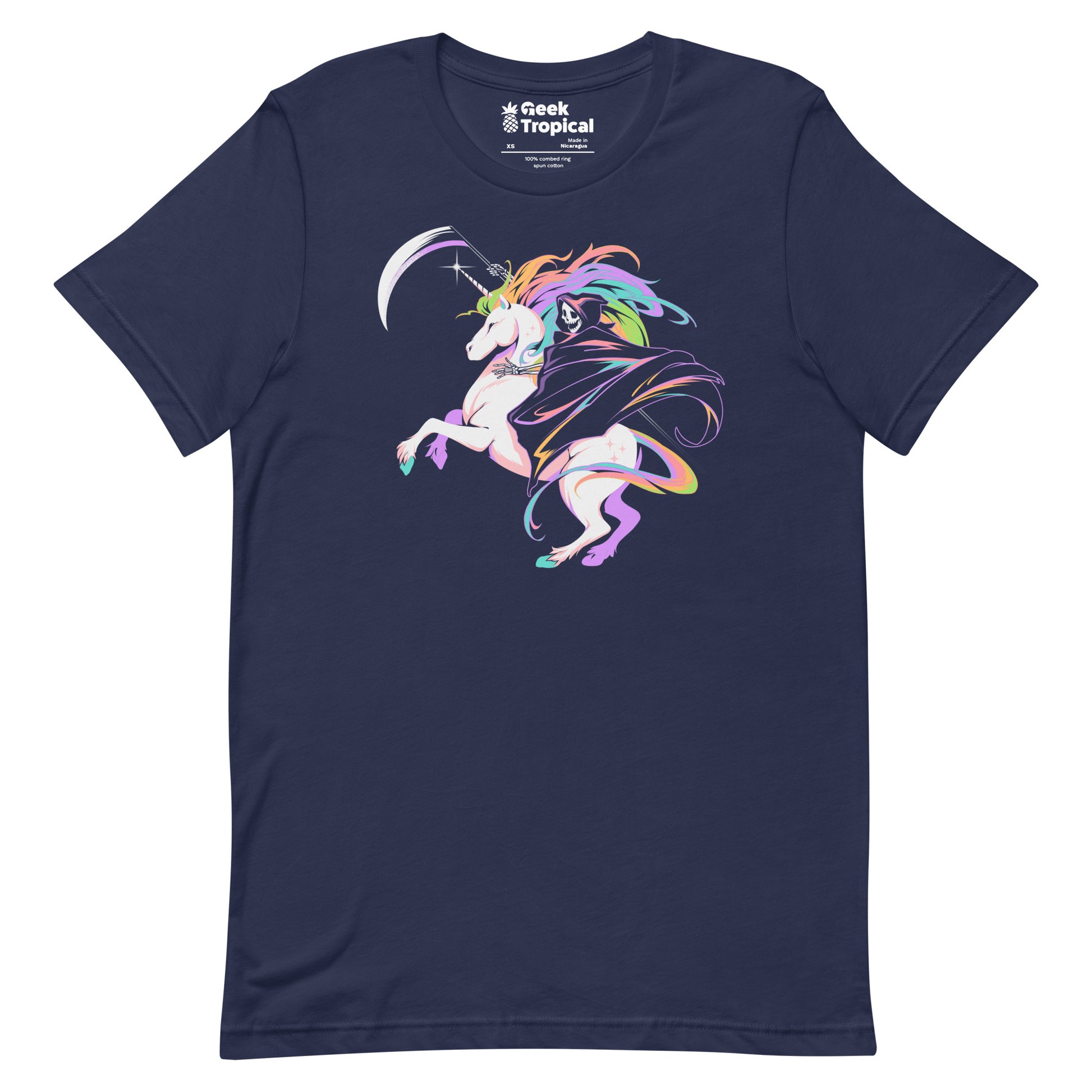 Death Unicorn T-Shirt Geek Nerd Advertise to Meta Design by Tobe Fonseca Fantasy Prints