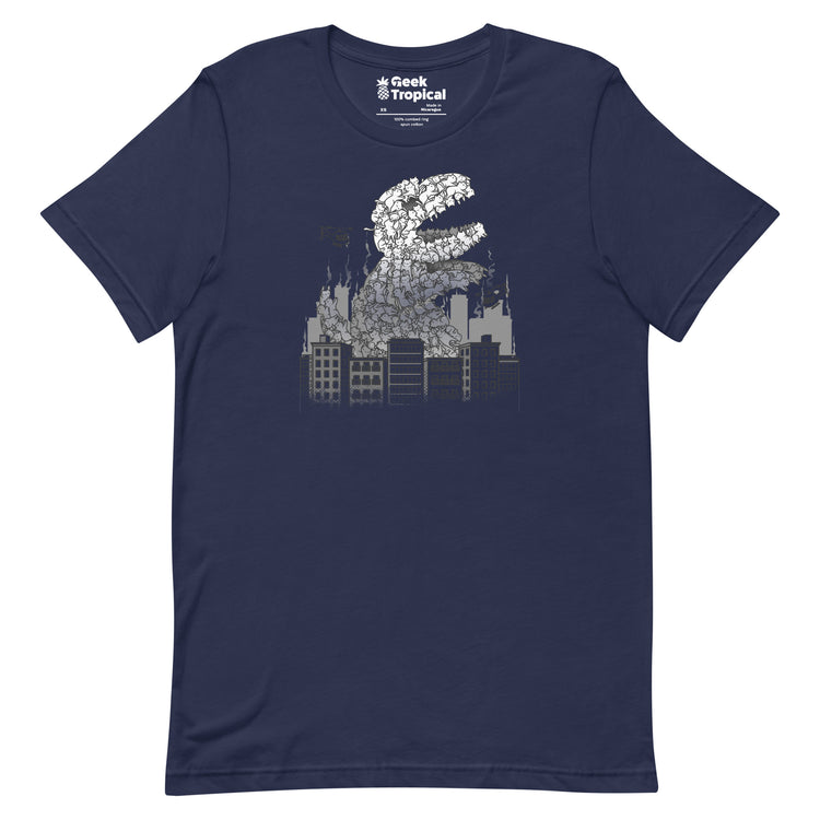 Catzilla T-Shirt Geek Nerd Advertise to Meta Animal Patterns Anime