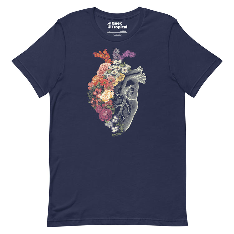 Flower Heart Spring Halftones T-Shirt Geek Nerd Advertise to Meta Botany Print Design by Tobe Fonseca
