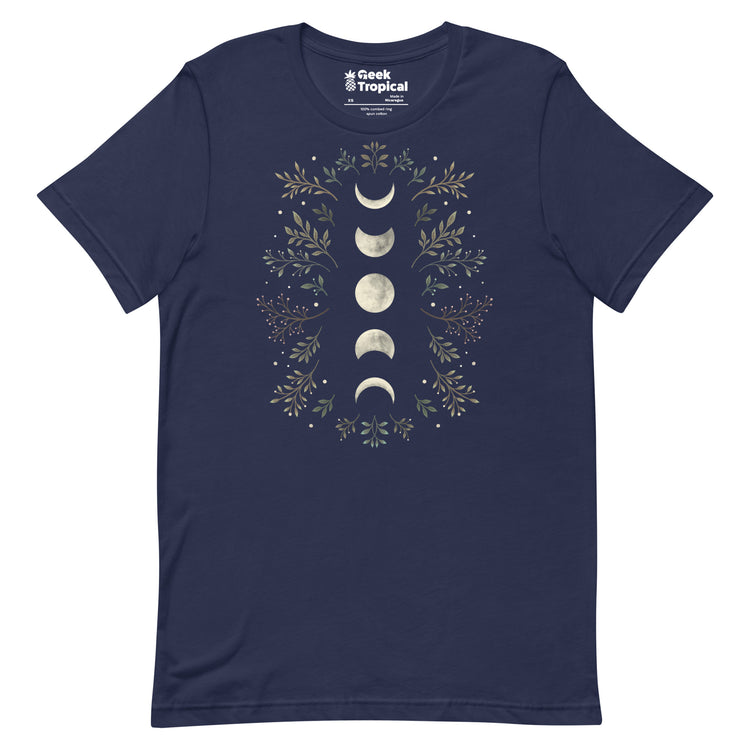 Moonlight Garden Olive T-Shirt Geek Nerd Advertise to Meta Botany Print Design by Episodic Drawing