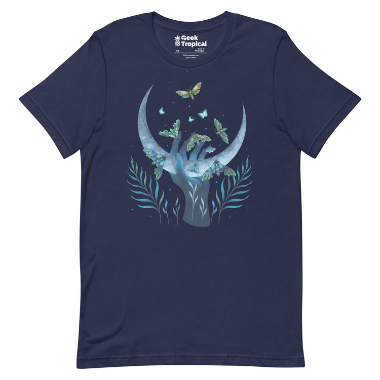 Moth Hand T-Shirt Geek Nerd Advertise to Meta Animal Patterns Design by Episodic Drawing