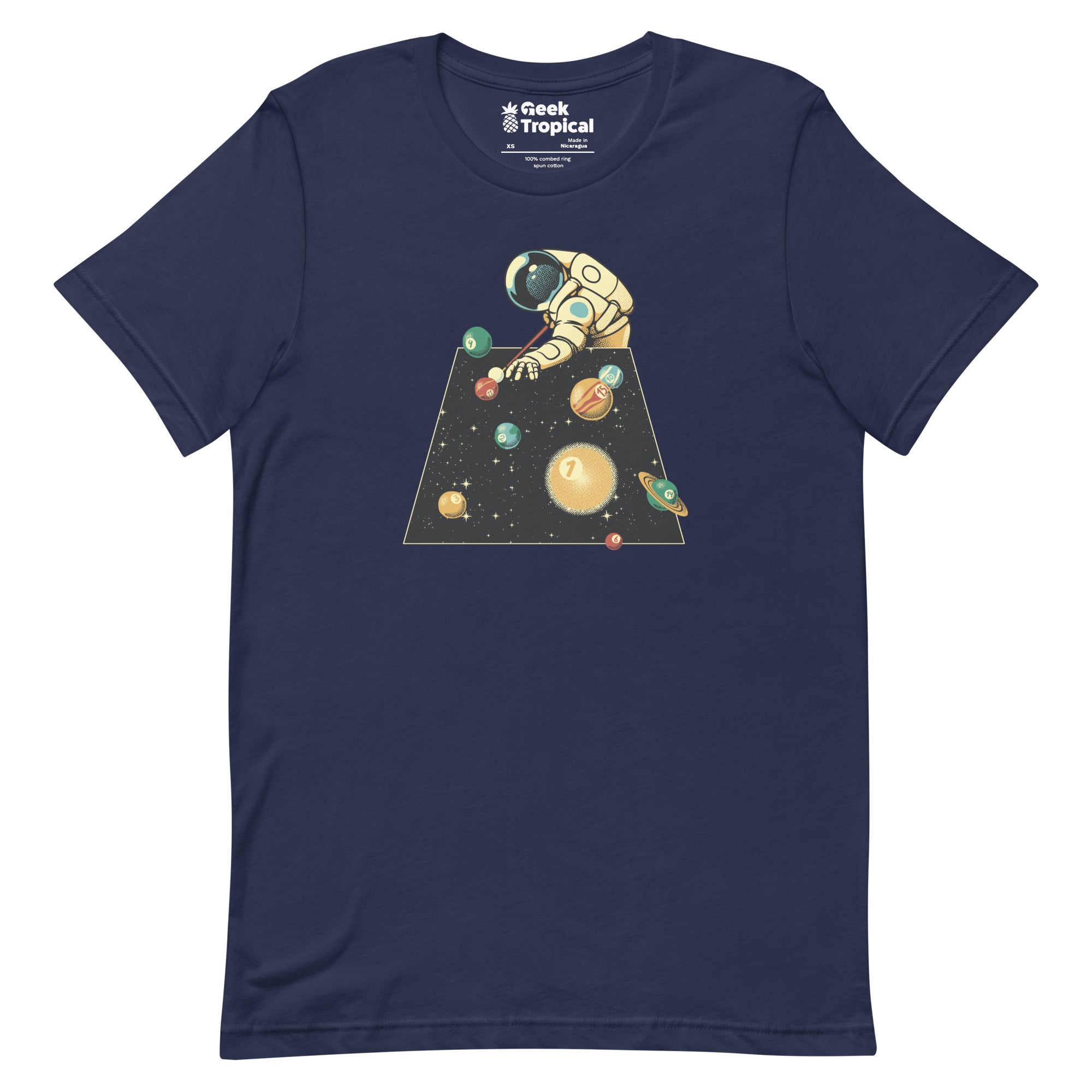 Billiard Ball Solar System T-Shirt Geek Nerd Advertise to Meta Design by Tobe Fonseca FLOW DESC WRITING