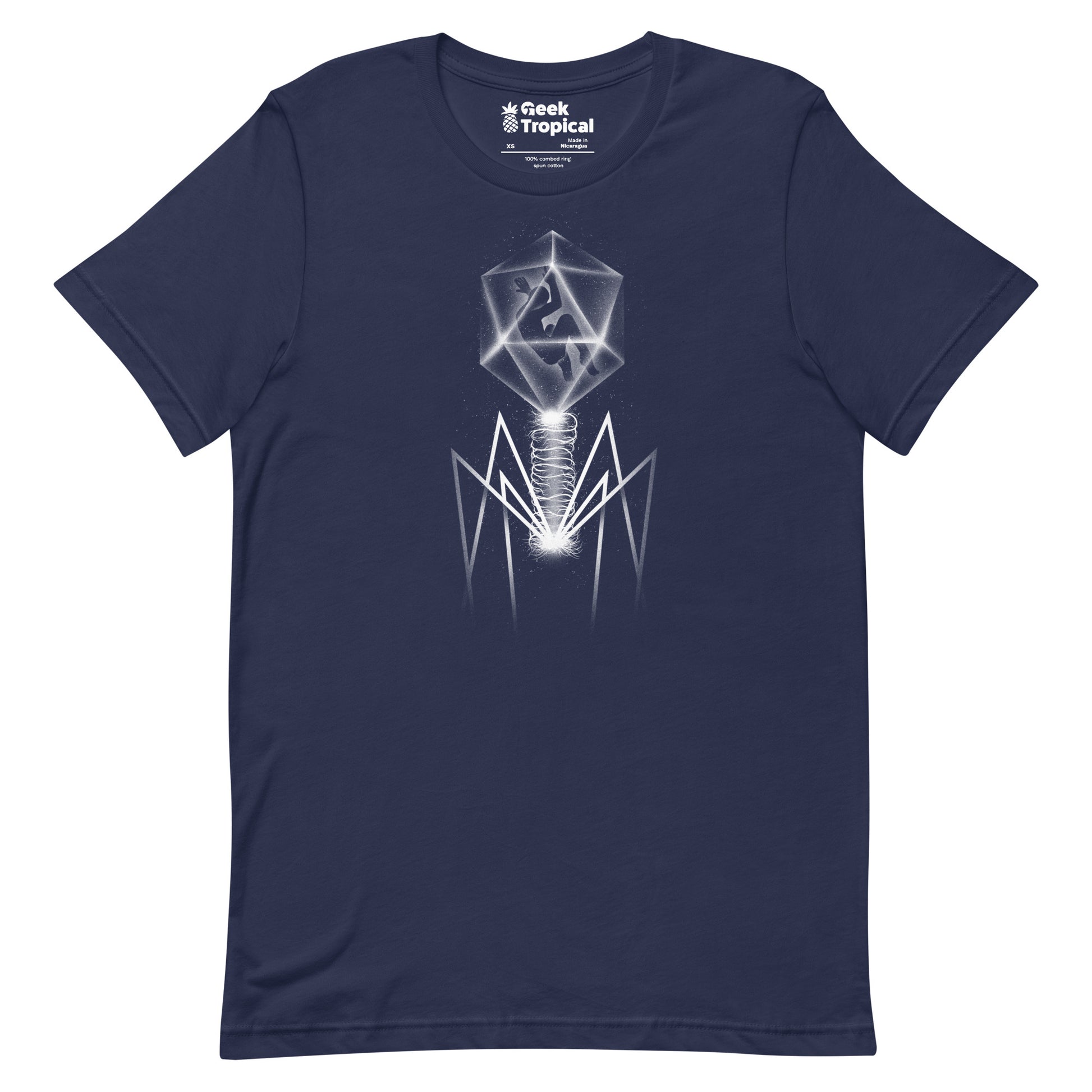 Bacteriophage T-shirt Geek Nerd Advertise to Meta Design by Tobe Fonseca FLOW DESC WRITING