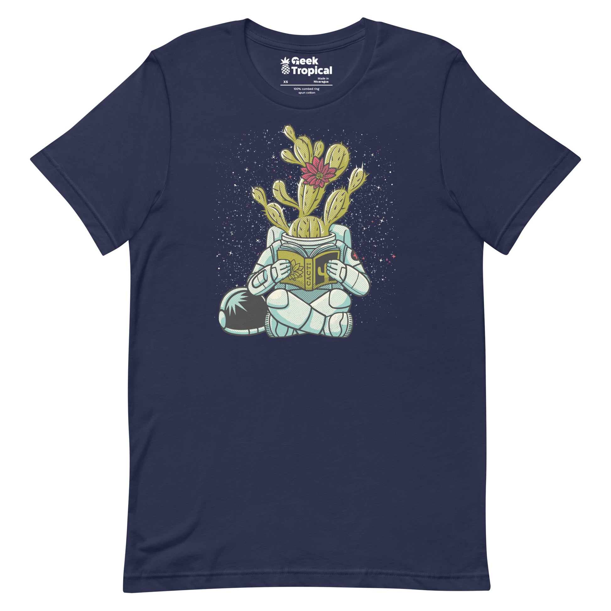 Astronaut Cactus Succulent T-Shirt Geek Nerd Advertise to Meta Botany Print Design by Tobe Fonseca